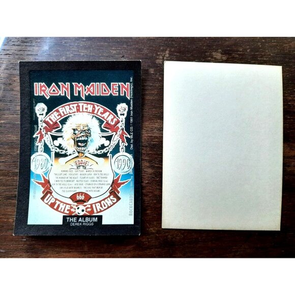 Vintage Trading Card Sticker Brockum Rockcards Iron Maiden The First Ten Years U - Picture 1 of 1